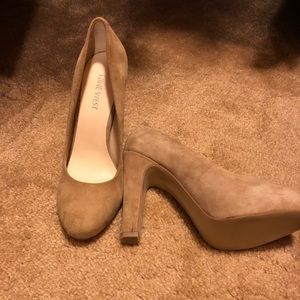 Nine West Nude Suede Heels